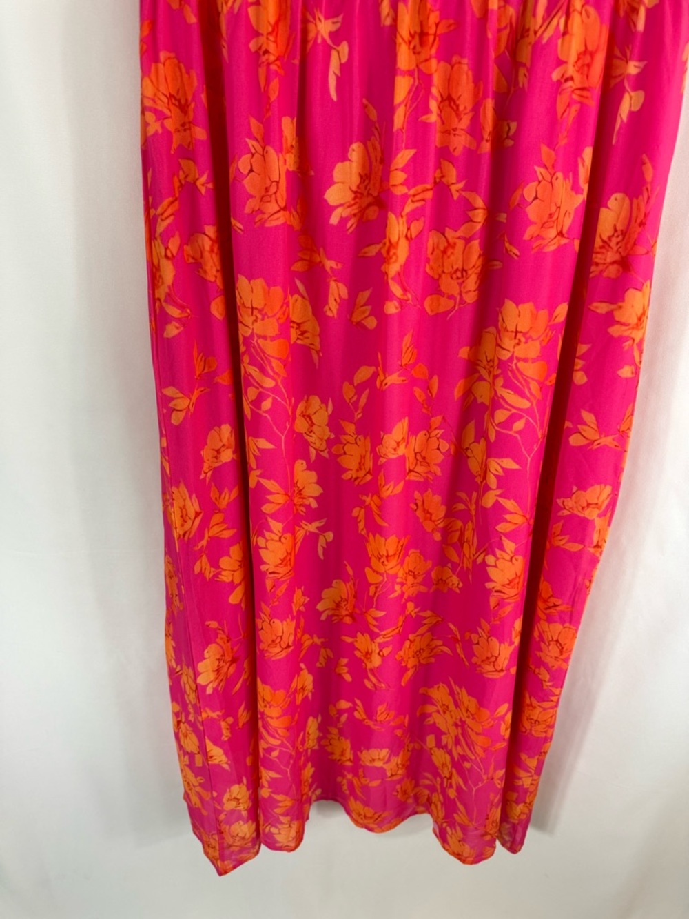 FLORAL MIDI DRESS FOR SUMMER GATHERINGS size: S color: pink-orange floral print - Picture 6 of 17